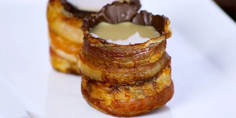 Chocolate-Dipped Bacon Shot Glasses Filled With Whiskey