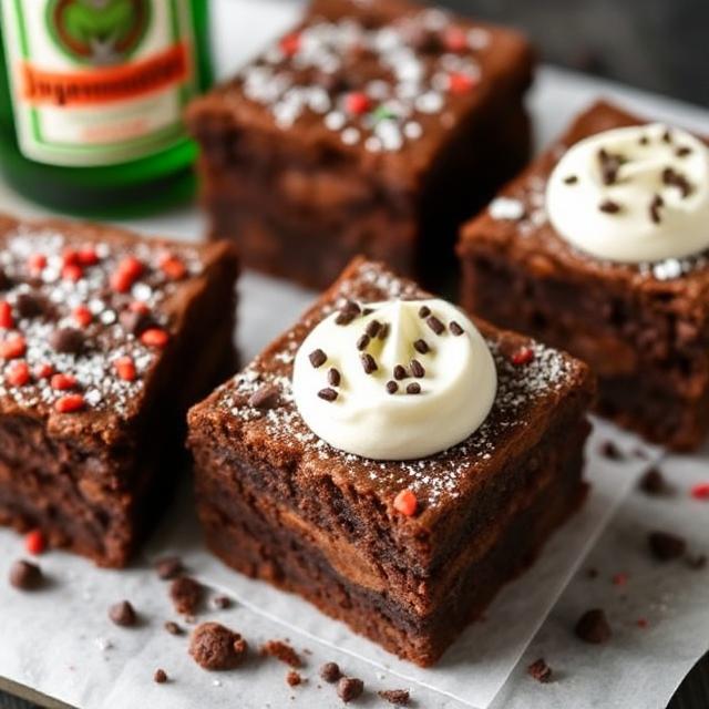 Fudgy Jägermeister Brownies
